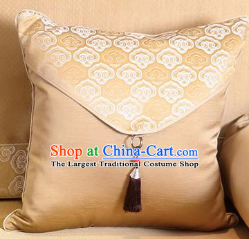 Traditional Chinese Home Decoration Accessories Cloud Pattern Golden Brocade Pillow Cover