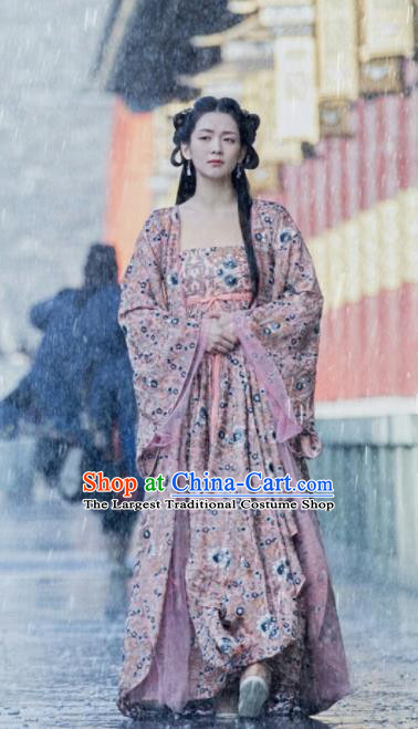 Chinese Drama Novoland Eagle Flag Ancient Princess of Yin Empire Bai Zhouyue Replica Costumes and Headpiece for Women