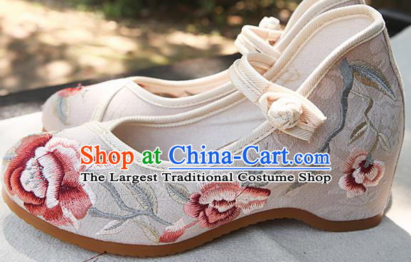 Chinese National White Shoes Traditional Hanfu Shoes Opera Shoes Embroidered Shoes for Women