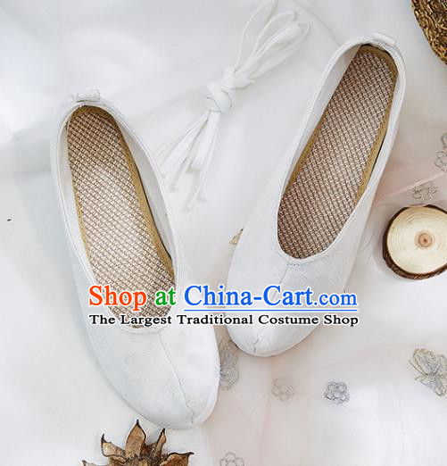 Traditional Chinese White Cloth Shoes Hanfu Shoes National Shoes for Women