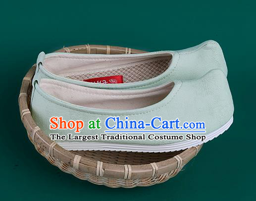 Chinese Traditional Light Green Cloth Shoes Hanfu Shoes Princess Shoes for Women