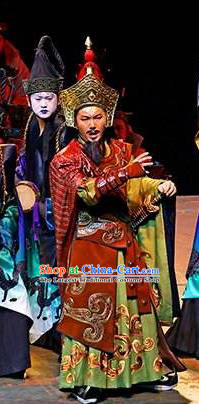 Chinese King Zhuang of Chu Ancient General Clothing Stage Performance Dance Costume for Men