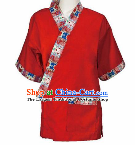 Traditional Japanese Red Yamato Shirt Kimono Asian Japan Costume for Men