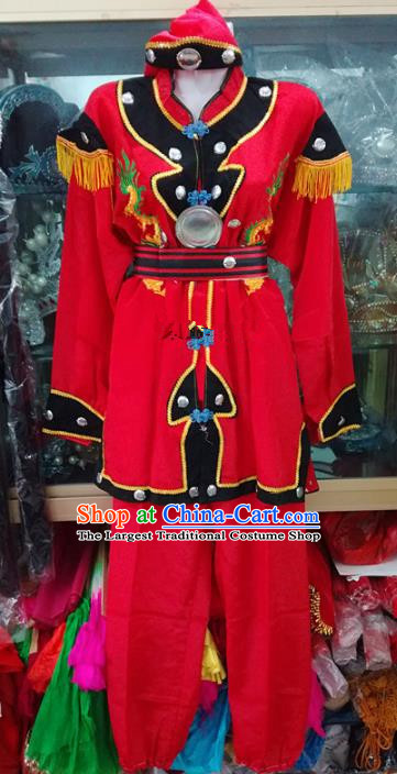 Chinese Traditional Beijing Opera Takefu Costume Peking Opera Martial Red Clothing for Adults