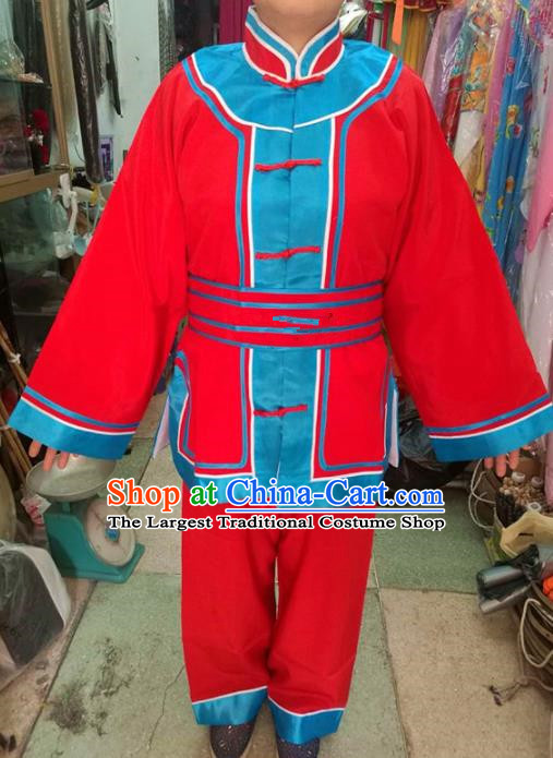 Chinese Traditional Beijing Opera Costume Peking Opera Female Prisoner Red Clothing for Adults