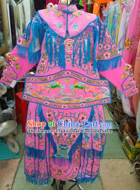 Chinese Traditional Beijing Opera Costume Peking Opera Female General Pink Clothing for Kids