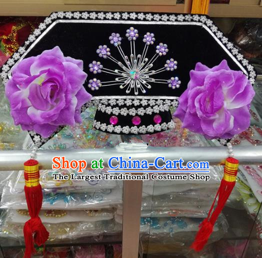 Chinese Traditional Beijing Opera Head Ornaments Qing Dynasty Princess Hat Hair Accessories for Adults