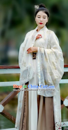 Chinese Ancient Imperial Concubine Hanfu Dress Jin Dynasty Court Lady Historical Costume for Women