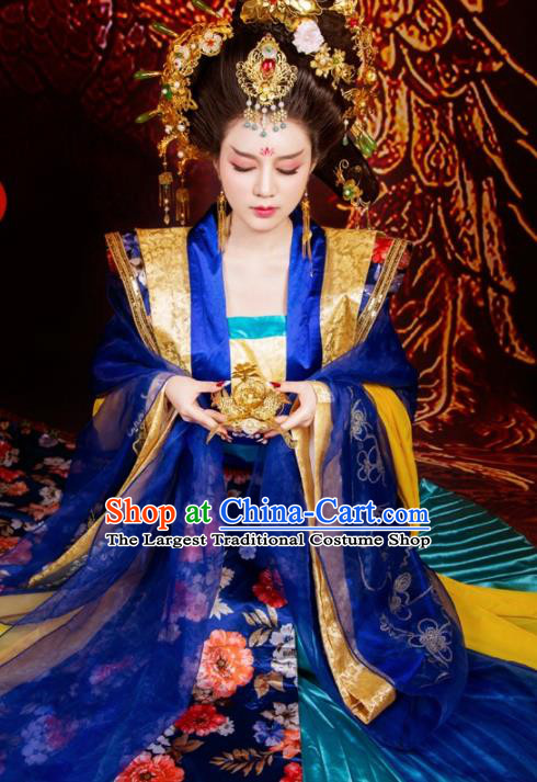 Chinese Ancient Tang Dynasty Palace Historical Costumes Traditional Imperial Concubine Hanfu Dress for Women