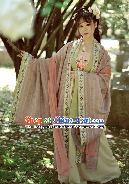 Chinese Ancient Peri Princess Hanfu Dress Tang Dynasty Imperial Concubine Historical Costumes Complete Set