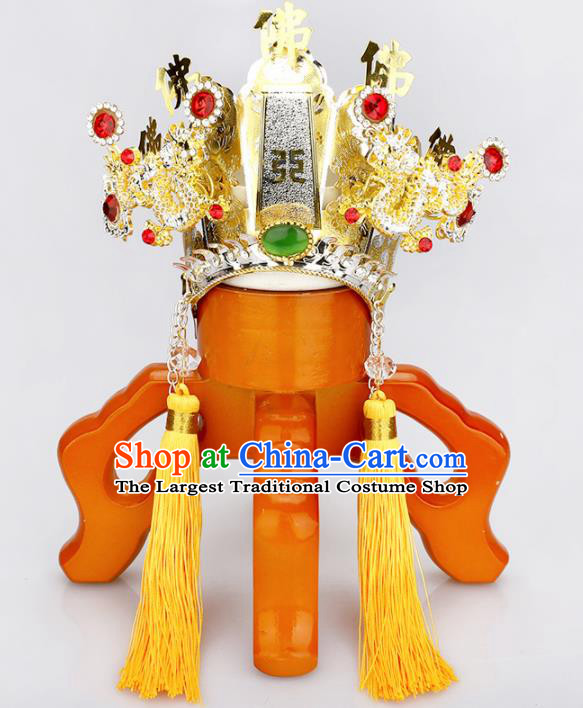 Chinese Traditional Religious Hair Accessories Buddhism Bodhisattva Feng Shui Hat