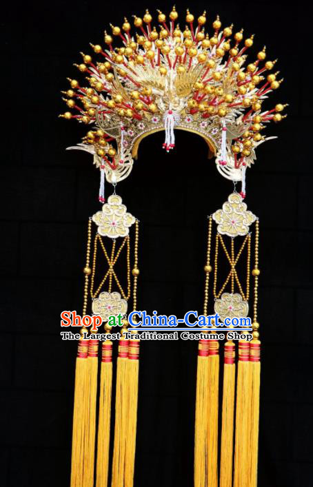 Chinese Traditional Beijing Opera Diva Hair Accessories Peking Opera Queen Golden Phoenix Coronet