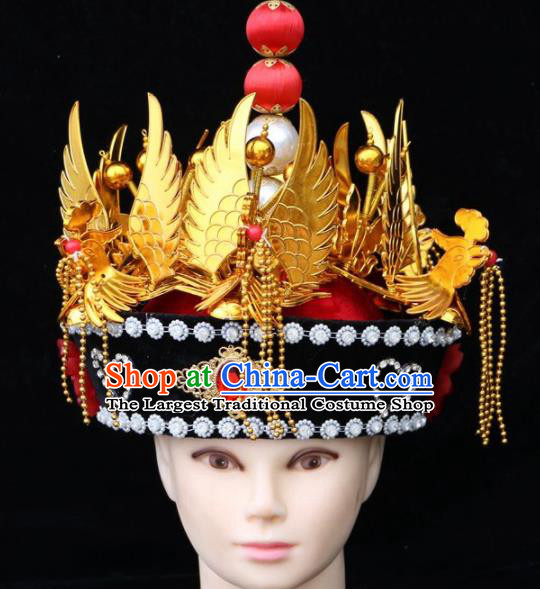 Chinese Traditional Beijing Opera Hair Accessories Ancient Qing Dynasty Imperial Consort Hat Phoenix Coronet