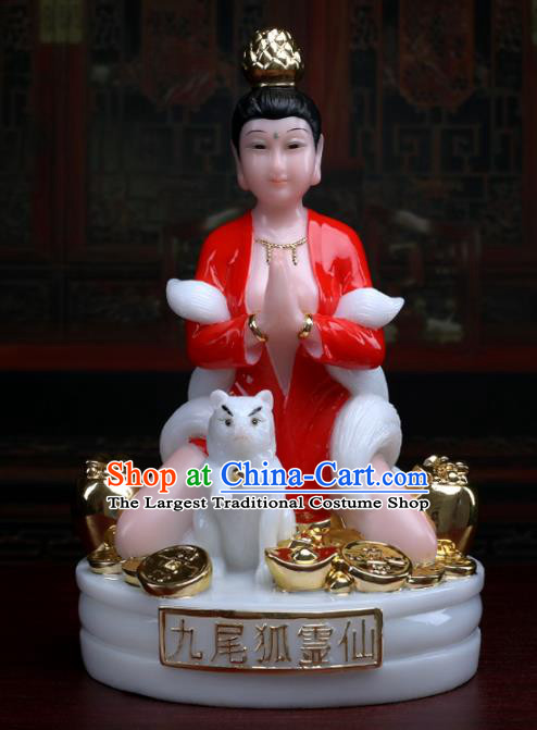 Chinese Traditional Religious Supplies Feng Shui Gumiho Goddess Statue Taoism Decoration