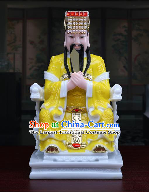 Chinese Traditional Religious Supplies Feng Shui Yellow Cloth Taoism Supreme Deity Statue Decoration