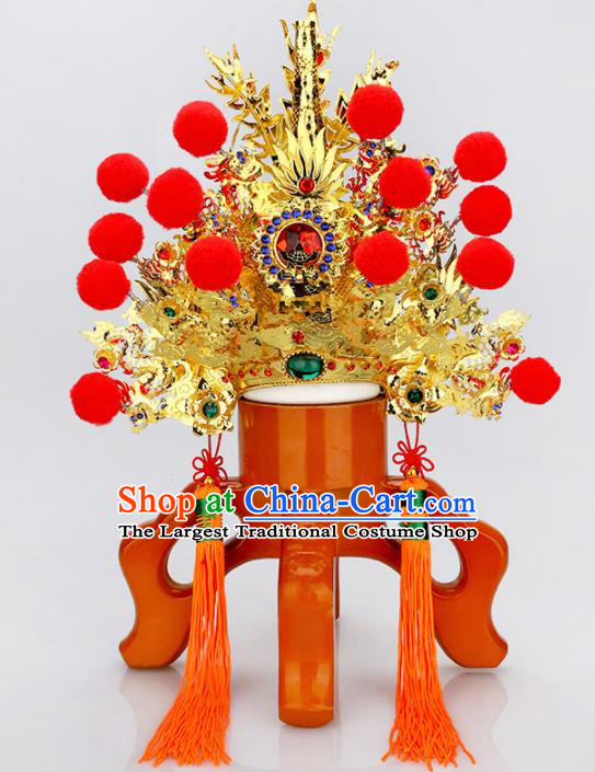 Chinese Traditional Religious Hair Accessories Feng Shui Taoism General Helmet Hat