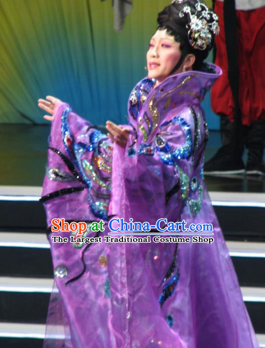 Traditional Chinese Tang Dynasty Imperial Consort Purple Embroidered Dress Ancient Palace Lady Historical Costume