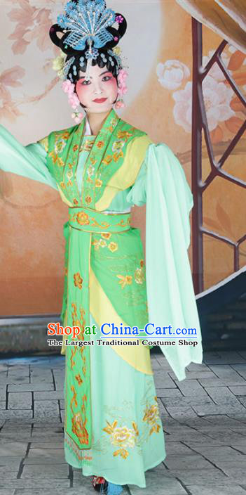 Traditional Chinese Beijing Opera Princess Costume Peking Opera Diva Green Dress