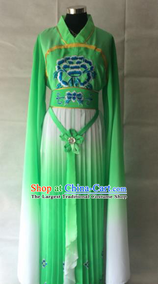 Traditional Chinese Beijing Opera Palace Costume Ancient Court Maid Green Dress for Women