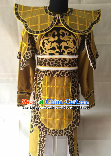 Traditional Chinese Beijing Opera Takefu Costume Peking Opera General Yellow Clothing