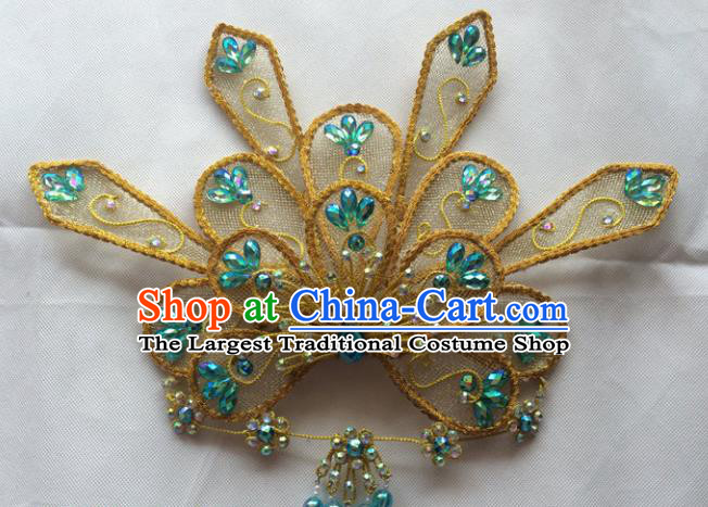 Asian Chinese Beijing Opera Hair Accessories Golden Hair Clip Ancient Princess Hairpins for Women