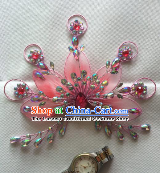 Asian Chinese Beijing Opera Actress Hair Accessories Pink Hair Clip Ancient Princess Hairpins for Women