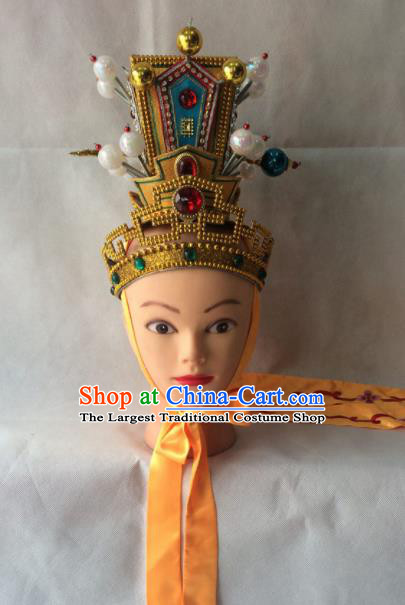 Asian Chinese Traditional Beijing Opera Niche Headwear Ancient Crown Prince Hat for Men