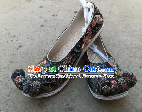 Asian Chinese Traditional Shoes Ancient Song Dynasty Princess Black Shoes Hanfu Shoes for Women