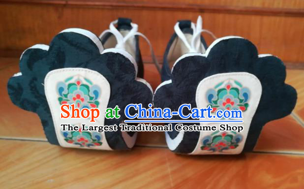 Asian Chinese Traditional Shoes Ancient Tang Dynasty Princess Atrovirens Shoes Hanfu Shoes for Women