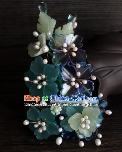 Chinese Ancient Palace Hair Accessories Traditional Classical Flowers Hair Claw for Women