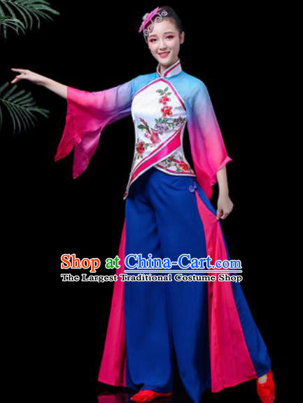 Traditional Chinese Stage Performance Folk Dance Costume Fan Dance Clothing for Women