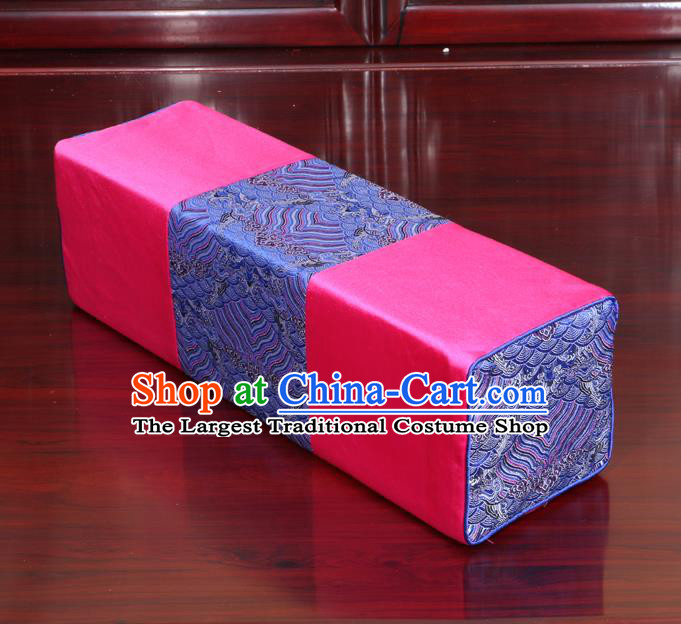 Chinese Traditional Household Accessories Classical Pattern Pink Brocade Pillow Armrest Pillow