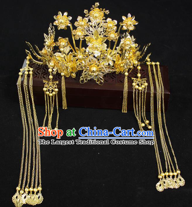 Chinese Ancient Palace Bride Hair Accessories Traditional Classical Wedding Phoenix Coronet Hairpins for Women