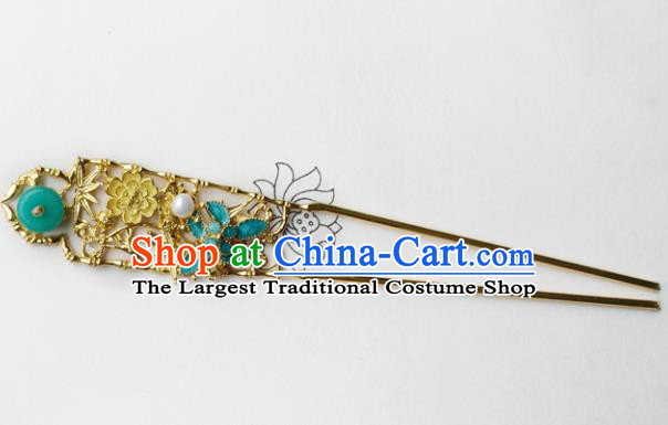 Chinese Ancient Palace Hair Accessories Traditional Classical Blueing Hairpins for Women