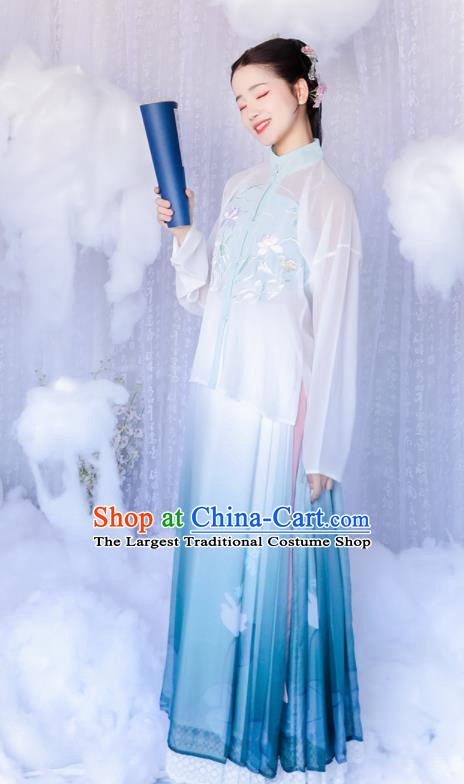 Chinese Ancient Nobility Lady Hanfu Dress Traditional Ming Dynasty Historical Costume for Women