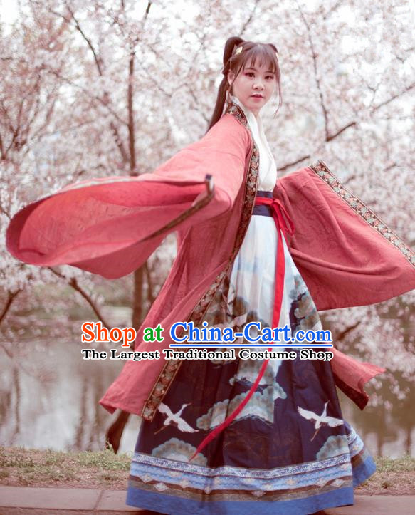 Traditional Chinese Ancient Swordswoman Hanfu Dress Jin Dynasty Princess Historical Costume Complete Set for Women