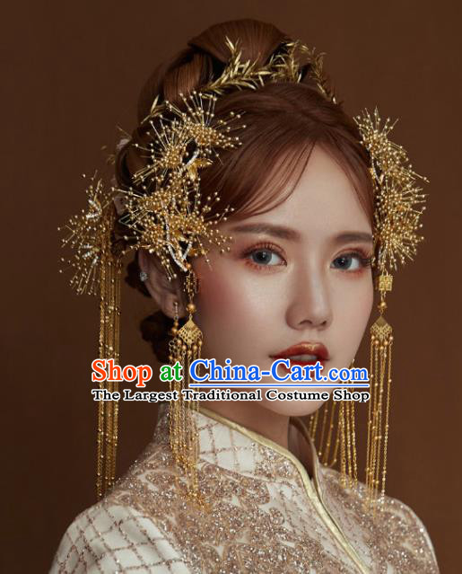 Chinese Ancient Palace Hair Accessories Traditional Wedding Hanfu Hairpins Tassel Step Shake for Women