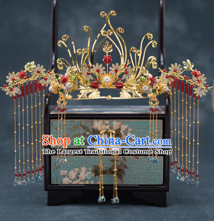 Chinese Ancient Palace Phoenix Coronet Traditional Bride Hair Accessories for Women