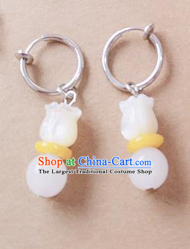 Chinese Ancient Hanfu Jewelry Accessories Traditional Palace Magnolia Earrings for Women