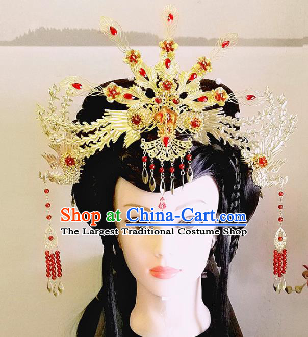 Chinese Ancient Queen Phoenix Coronet Hair Accessories Traditional Hanfu Hairpins for Women