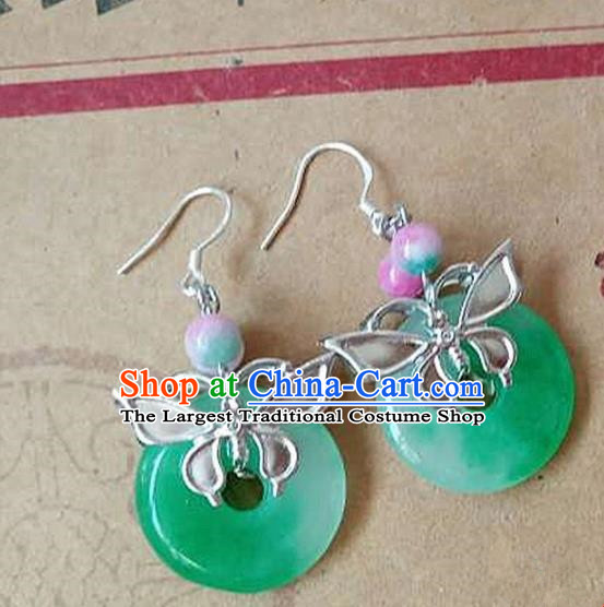 Chinese Ancient Princess Jewelry Accessories Traditional Hanfu Jade Earrings for Women