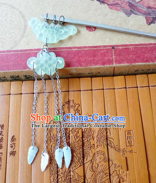 Chinese Ancient Princess Hair Accessories Traditional Hanfu Jade Cloud Hairpins for Women