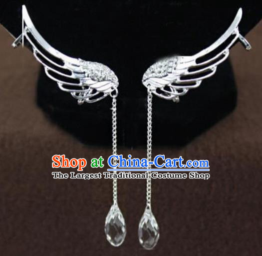 Chinese Ancient Princess Jewelry Accessories Traditional Hanfu Angel Tassel Earrings for Women