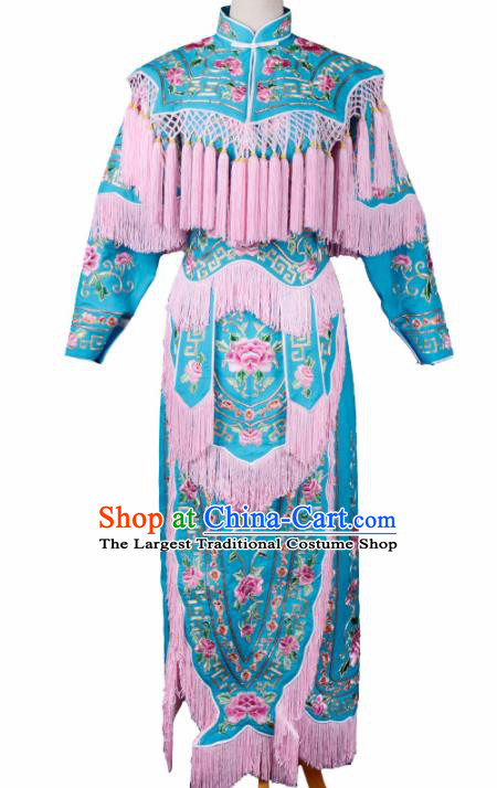 Professional Chinese Traditional Beijing Opera Magic Warriors Costume Peking Opera Blues Clothing for Adults