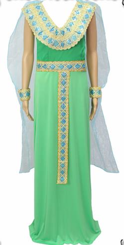 Traditional Egypt Priestess Costume Ancient Egypt Queen Green Dress for Women