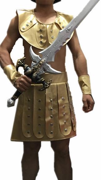 Traditional Roman Warrior Costume Ancient Rome General Brown Tunics Clothing for Men