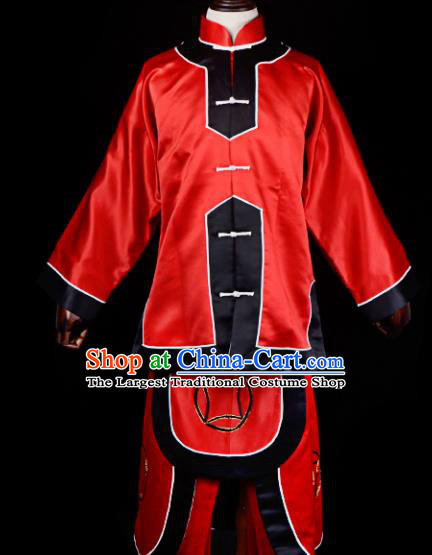 Professional Chinese Beijing Opera Takefu Costume Traditional Ancient Swordsman Red Clothing for Adults