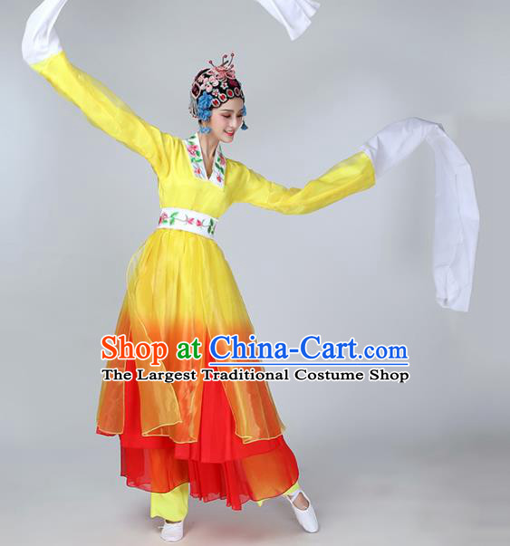 Chinese Traditional Stage Performance Dance Costume Classical Dance Yellow Dress for Women