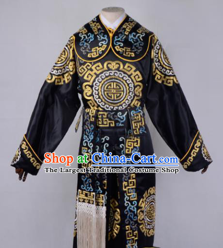 Professional Chinese Beijing Opera Takefu Costume Ancient Swordsmen Black Clothing for Adults