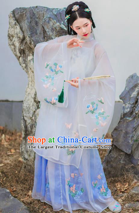 Chinese Ancient Imperial Consort Embroidered Hanfu Dress Ming Dynasty Traditional Historical Costume for Women